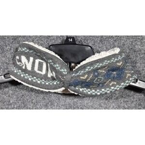 Quagga Let It Snow Gray With White Fleece Headband Fair Isle Pattern Sherpha int